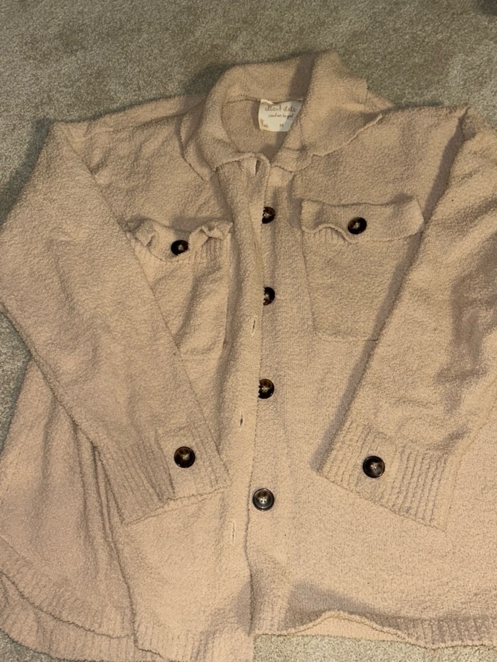Altar'd State Plush Sherpa Jacket in Blush Taupe
